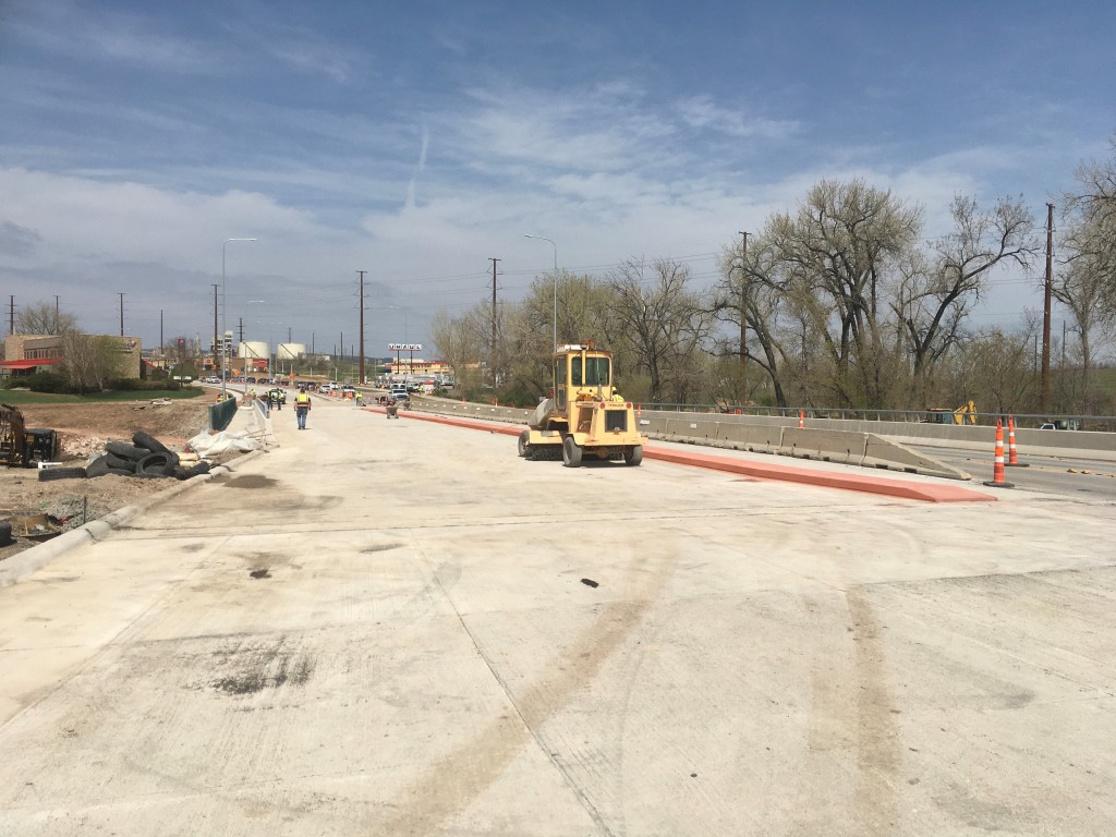 Preparing for Traffic Switch on Rapid Creek Bridge, in Rapid City, South Dakota, Wednesday, May 11, 2022